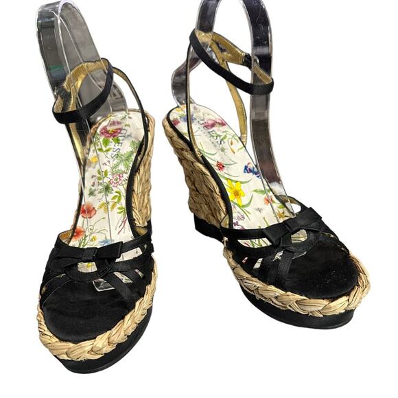 Guess by Marciano strappy 5” wedges 2” platform braided jute size 7.5 - Picture 3 of 6